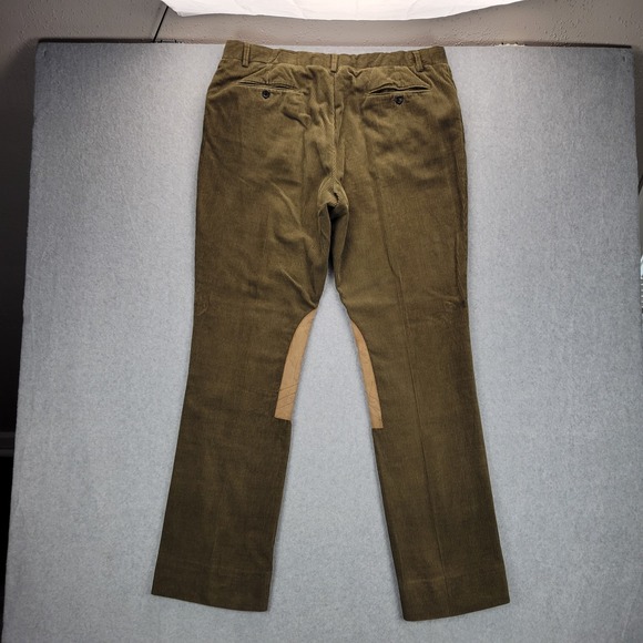 Ralph Lauren Purple Label Men 36x32 Cotton Green Corduroy Pants Trousers Riding - Picture 10 of 12